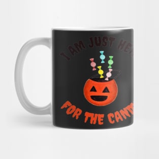 I Am Just Here For the Candy Card, Funny Halloween Gift Idea (Landscape) Mug